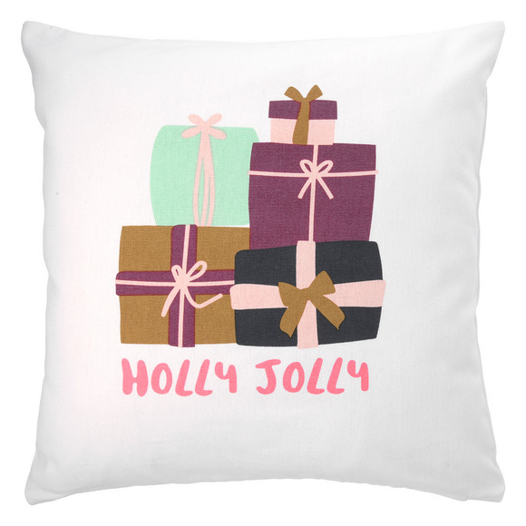 Kussenhoes met Kerst design wit