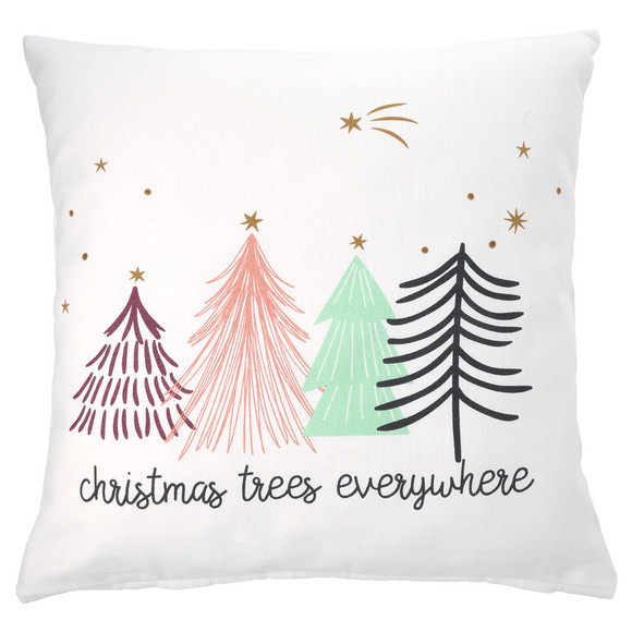 Kussenhoes met Kerst design wit