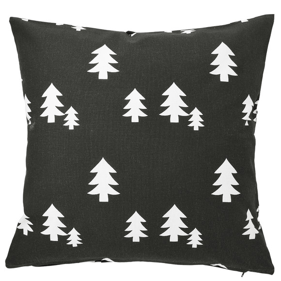 Kussenhoes met Kerst design zwart