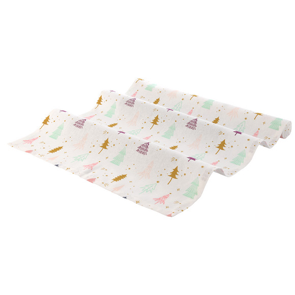 Tafelloper met Kerst design wit