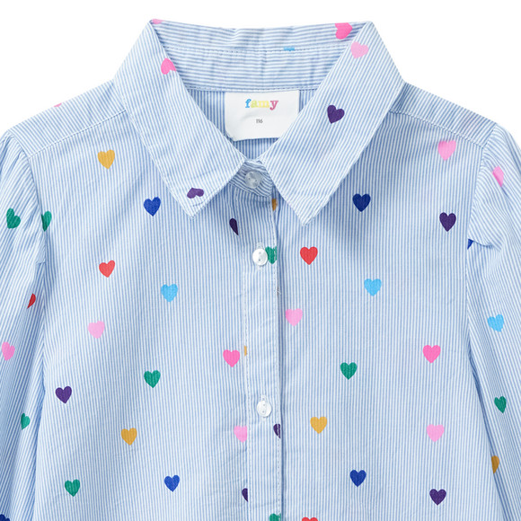 Meisjes shirt blouse met hart all-over