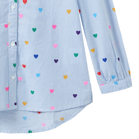 Meisjes shirt blouse met hart all-over