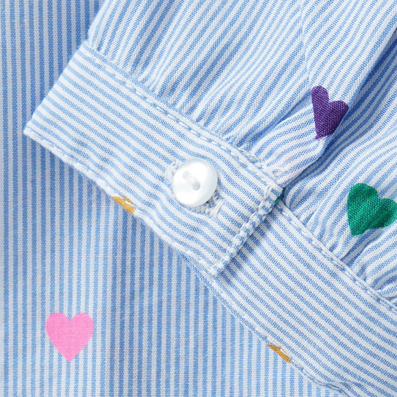 Meisjes shirt blouse met hart all-over