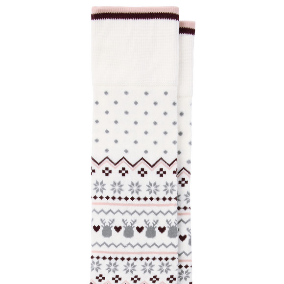 1 Paar Damen Kniestrümpfe mit Norweger-Muster