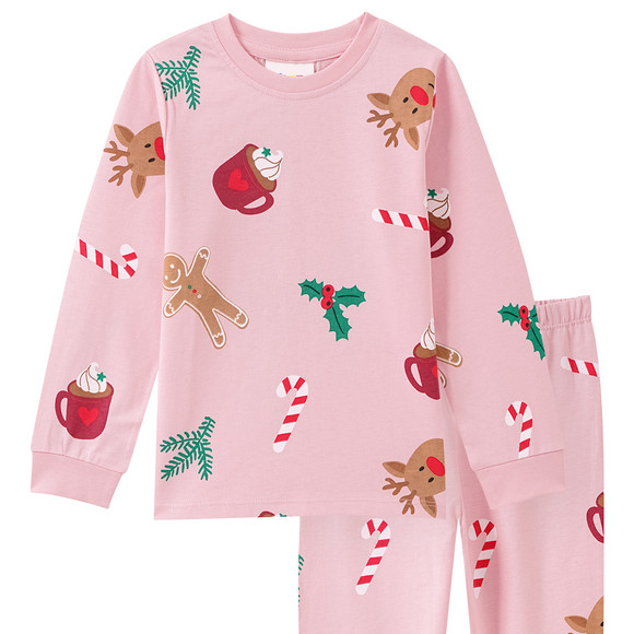 Meisjes' kerstpyjama met prints