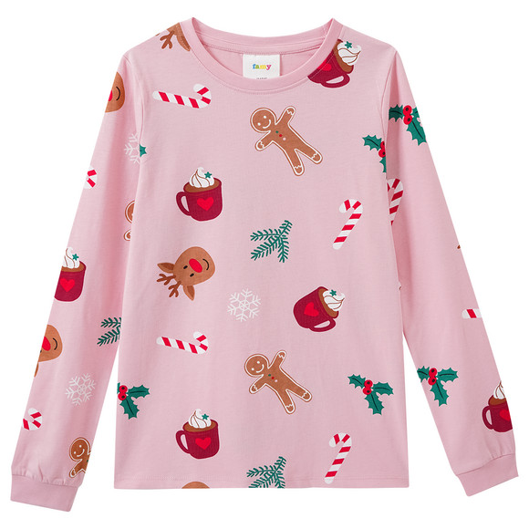 Meisjes' kerstpyjama met prints