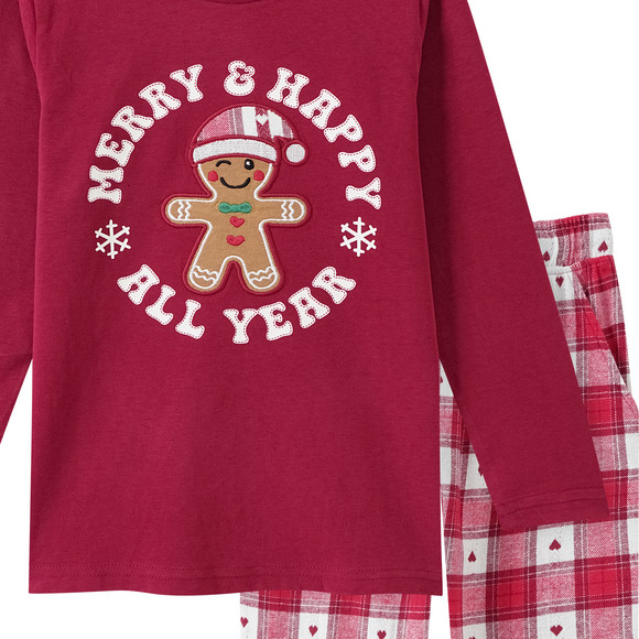 Meisjes' kerstpyjama met appliqué