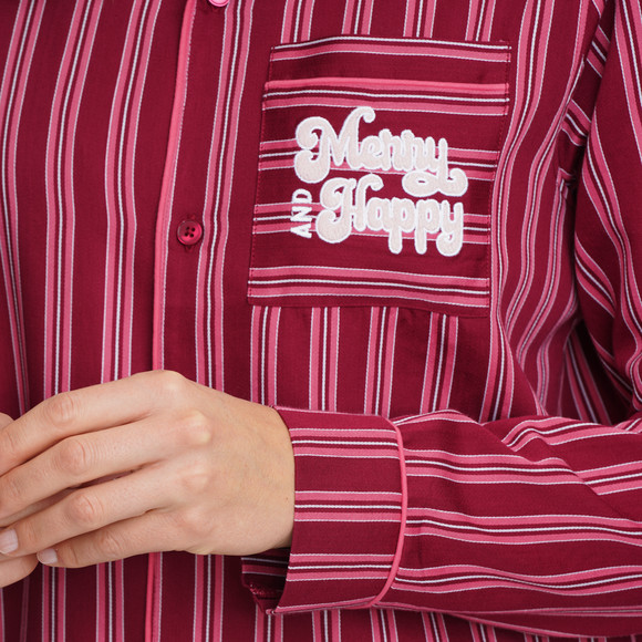 Dames kerstpyjama met strepen