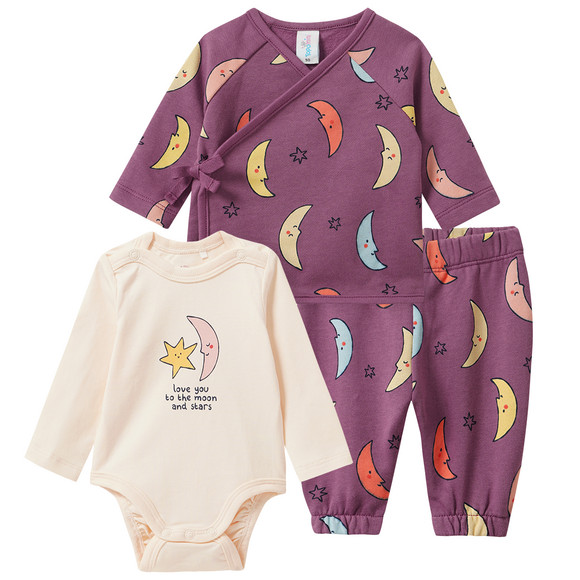 Newborn set met wikkeljasje, broeken, romper