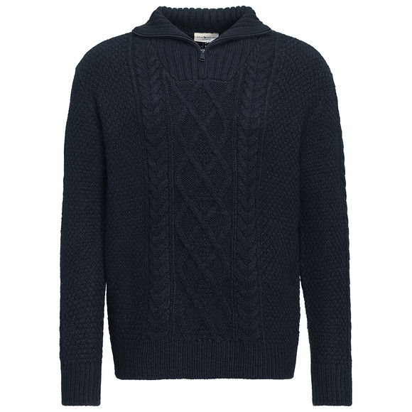 Herren Strickpullover mit Zopf-Muster 