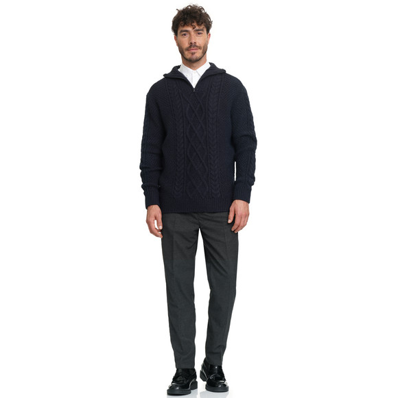 Herren Strickpullover mit Zopf-Muster 