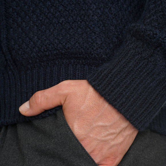 Herren Strickpullover mit Zopf-Muster 