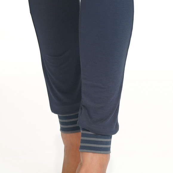 Dames slaapbroek met gestreepte boorden