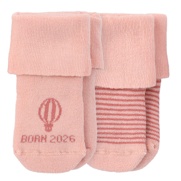 2 paar Newborn badstof sokken Born 2026 roze