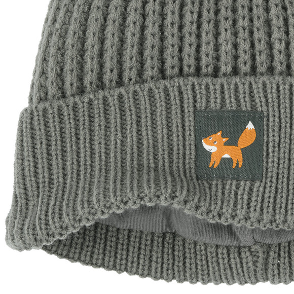 Gebreide babymuts met patch