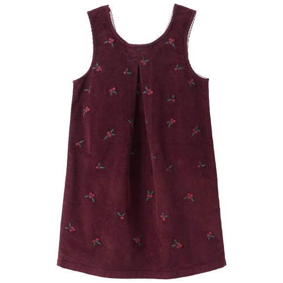 Mädchen Cordkleid mit Stickerei