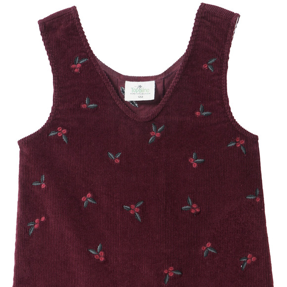 Mädchen Cordkleid mit Stickerei