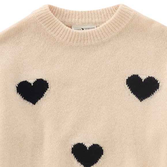 Gebreide meisjes trui met hartjesprint