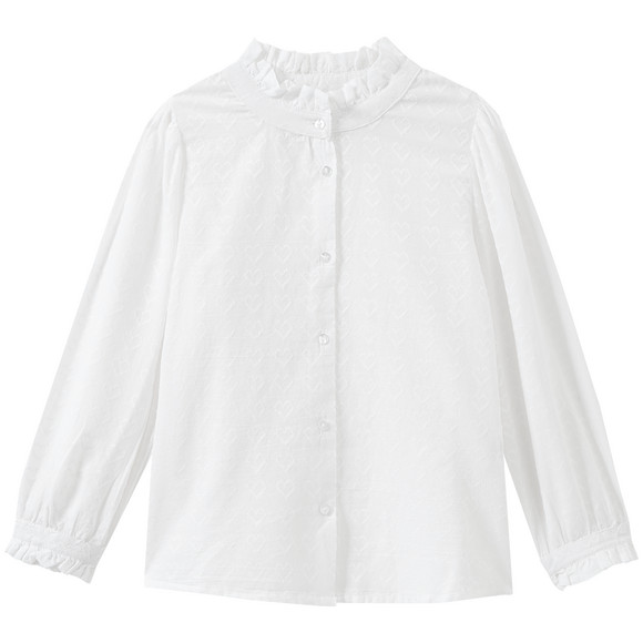 Mädchen Bluse mit Herz-Stickereien