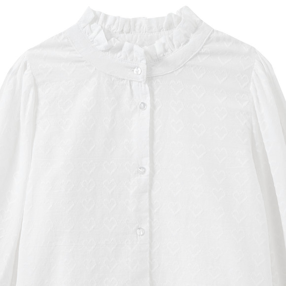 Mädchen Bluse mit Herz-Stickereien