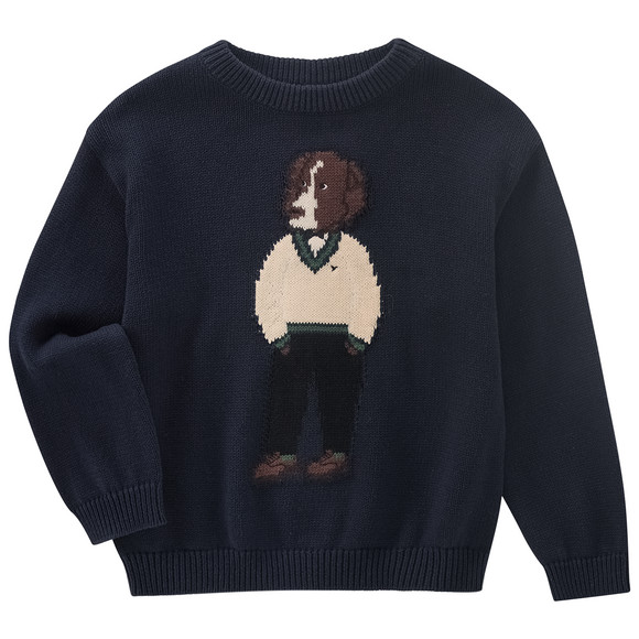 Gebreide trui met hondenmotief Jongens