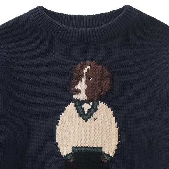 Gebreide trui met hondenmotief Jongens