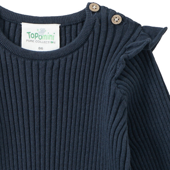 Gebreid babyhemd met geribde textuur