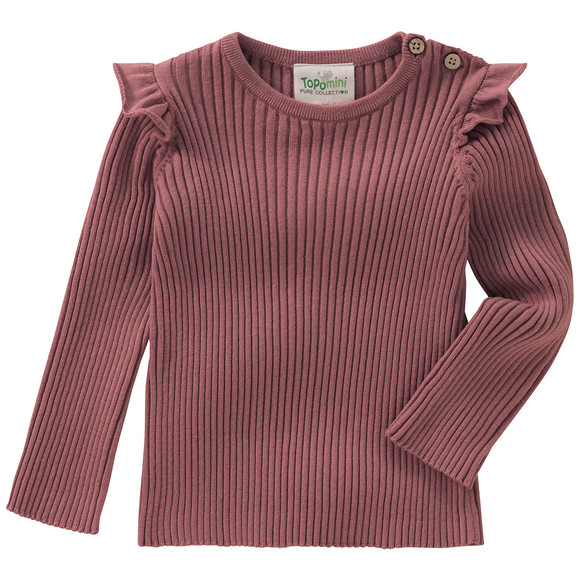 Gebreid babyhemd met geribde textuur