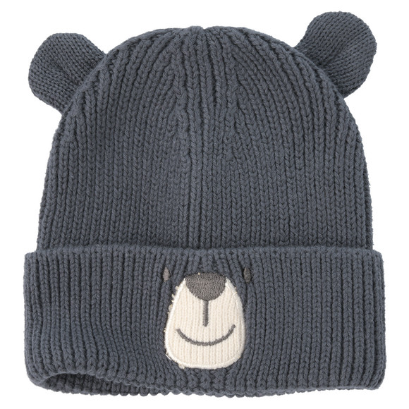 Gebreide muts voor baby's met oortjes donkerblauw