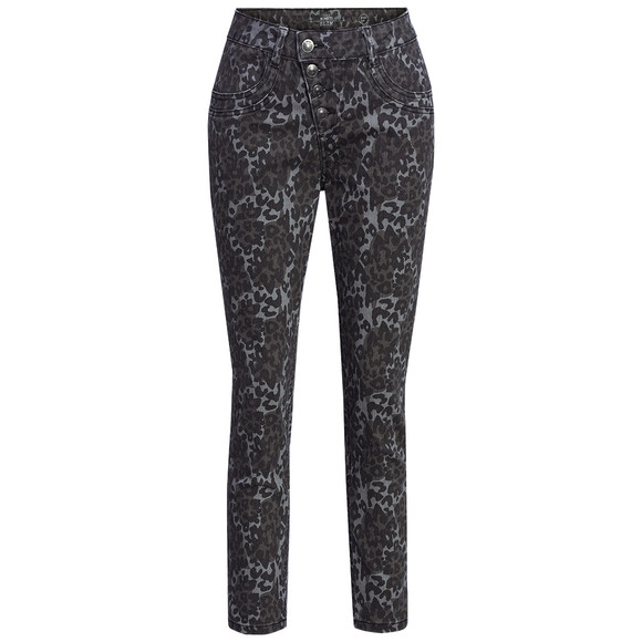 Damen Slim-Jeans im Leo-Look