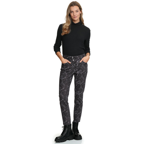 Damen Slim-Jeans im Leo-Look
