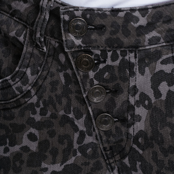 Damen Slim-Jeans im Leo-Look