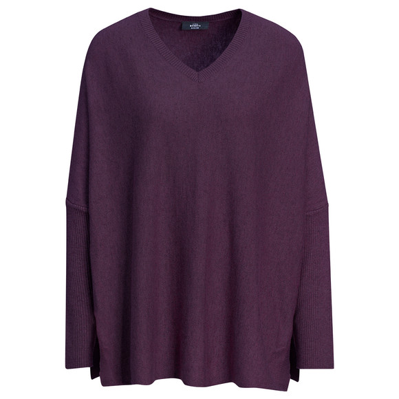 Damen Woll-Pullover mit V-Ausschnitt