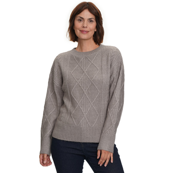 Damen Strickpullover mit Zopfmuster