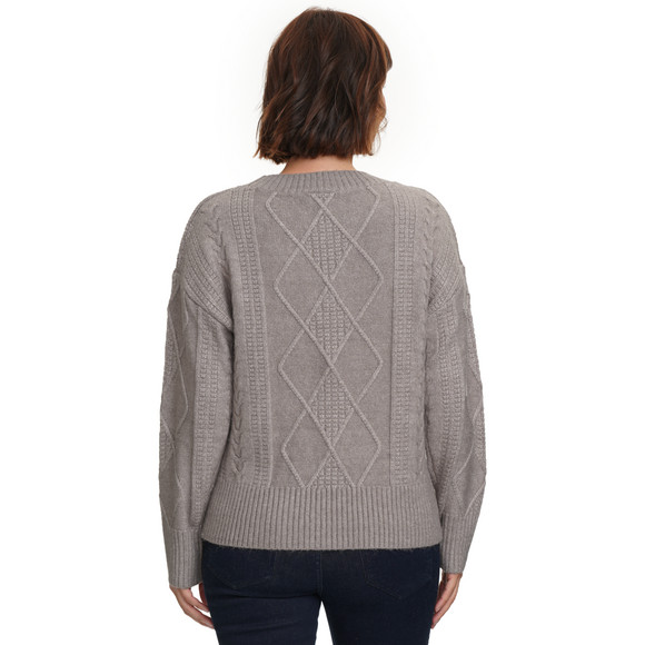 Damen Strickpullover mit Zopfmuster