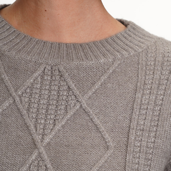 Damen Strickpullover mit Zopfmuster