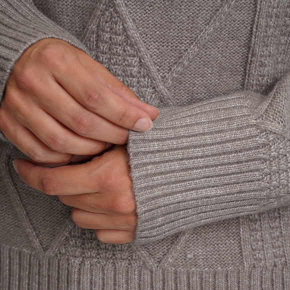 Damen Strickpullover mit Zopfmuster