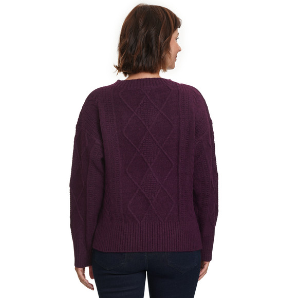 Damen Strickpullover mit Zopfmuster