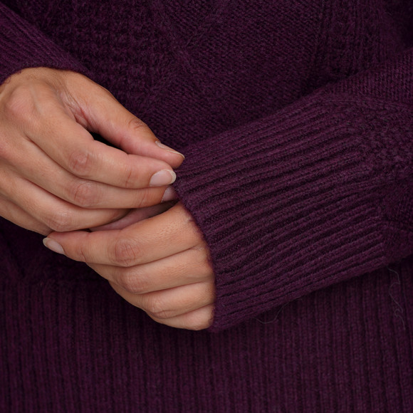 Damen Strickpullover mit Zopfmuster