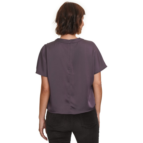 Damesblouse van satijn met plooidetail