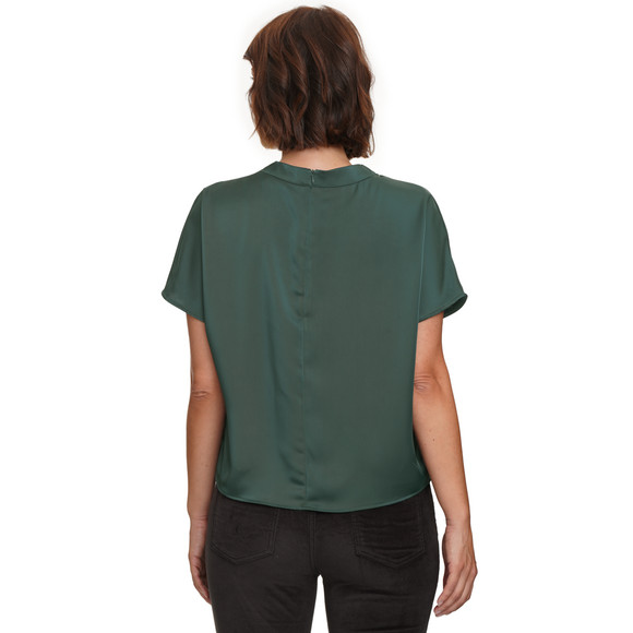 Damesblouse van satijn met plooidetail