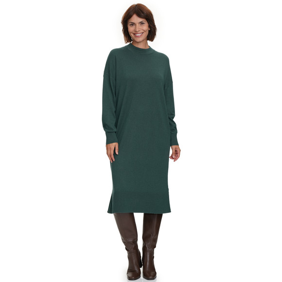 Wollen gebreide damesjurk met lange mouwen