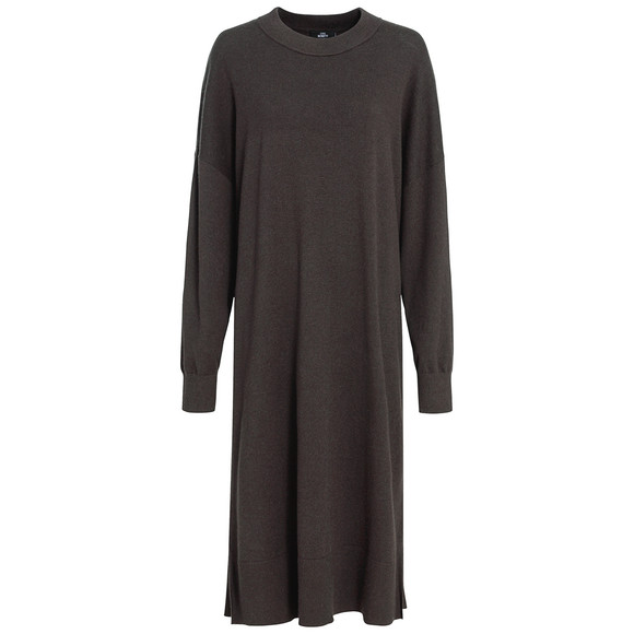 Wollen gebreide damesjurk met lange mouwen