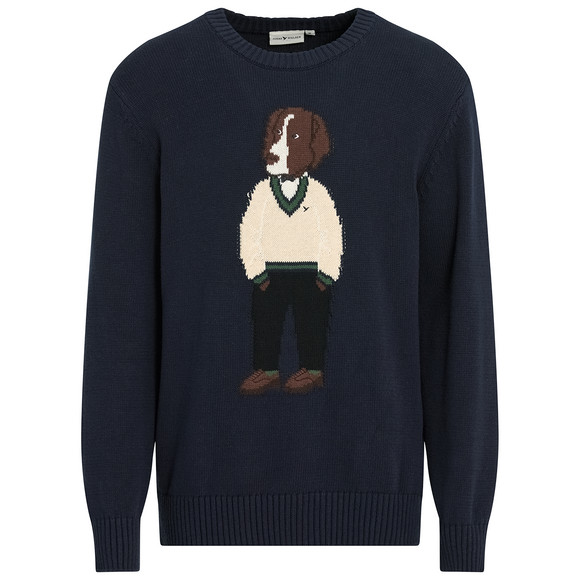 Herren Strickpullover mit Hunde-Motiv