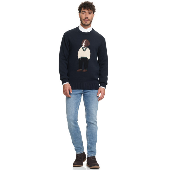 Herren Strickpullover mit Hunde-Motiv