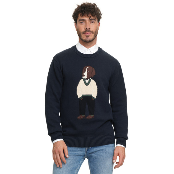 Herren Strickpullover mit Hunde-Motiv