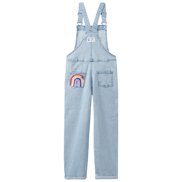 Meisjes tuinbroek met kleurrijk borduursel