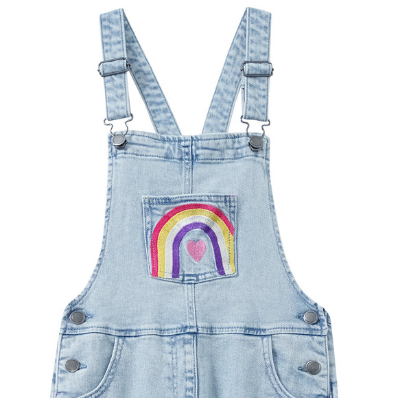 Meisjes tuinbroek met kleurrijk borduursel