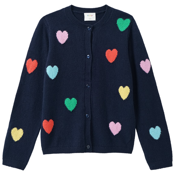 Meisjes vest met hart all-over