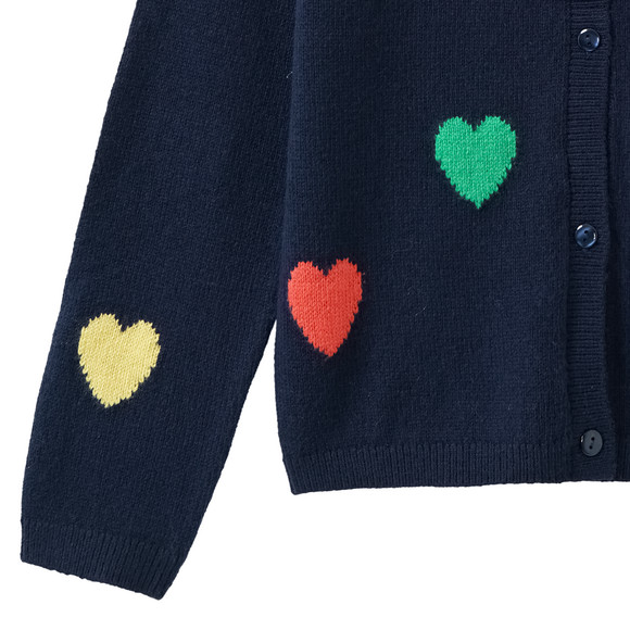 Meisjes vest met hart all-over